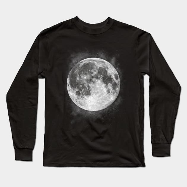 Full Moon and Stars Long Sleeve T-Shirt by VBleshka